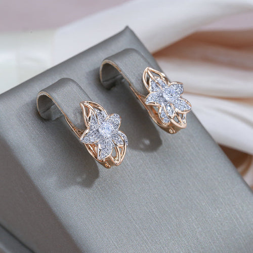 Chic Rose Gold Earrings Adorned with Crystals