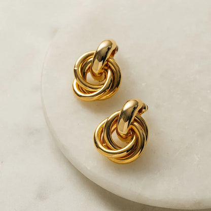 Bold Gold Statement Stud Earrings