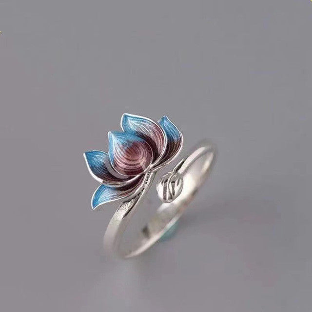 Colorful Adjustable Lotus Ring