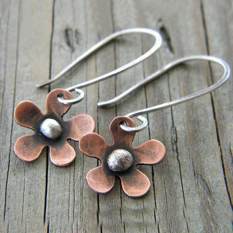 Silver Vintage Floral Earrings