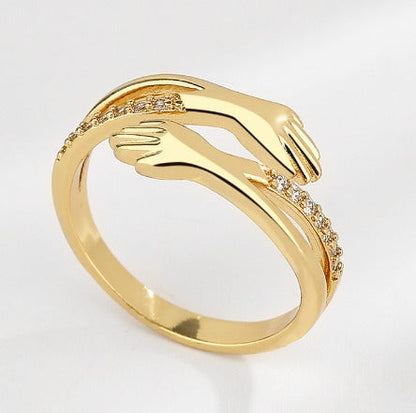 Adjustable Hug Ring featuring Zirconia in Gold and Silver