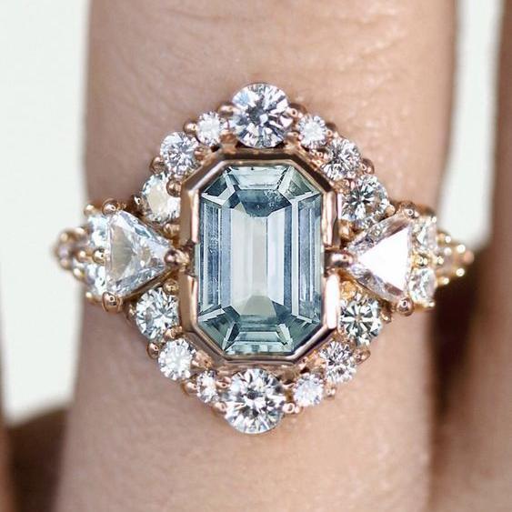 Retro Blue Sparkle Ring