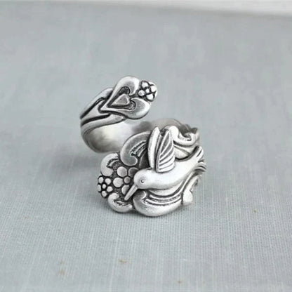 Floral Hummingbird Ring