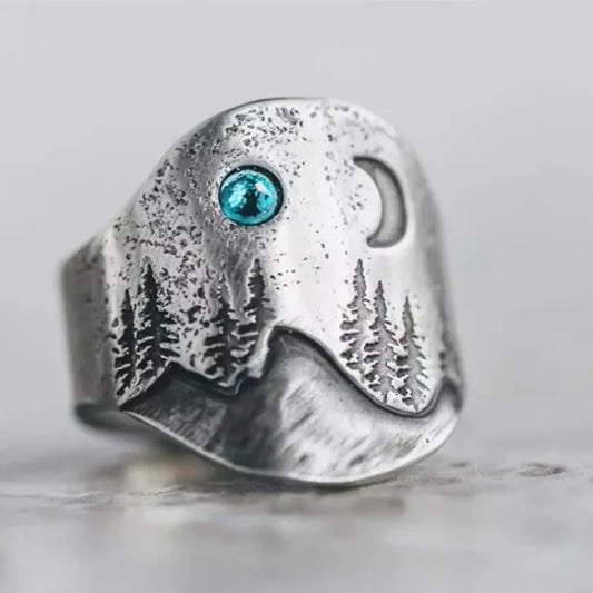 Moonlit Forest Blue Ring