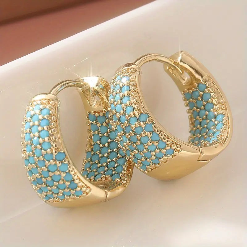 Gold Turkish Pearl Hoop Earrings