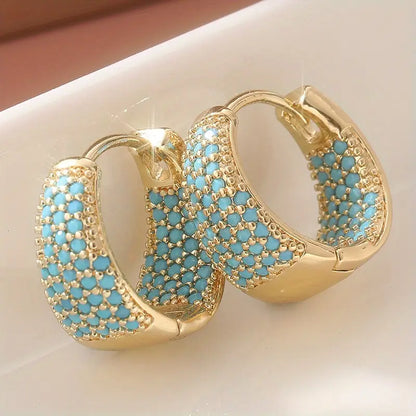 Gold Turkish Pearl Hoop Earrings