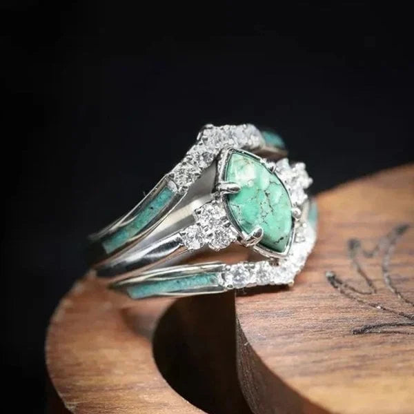 Authentic Turquoise and Diamond Ring
