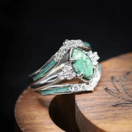 Authentic Turquoise and Diamond Ring