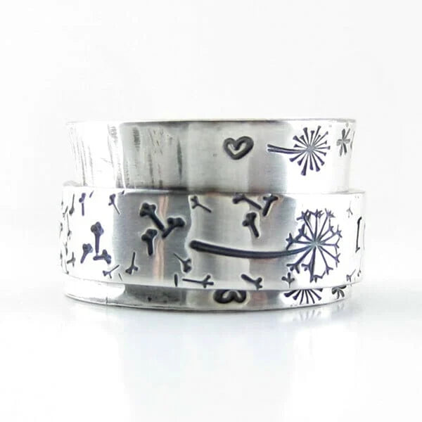 Tranquil Dandelion Meditation Ring