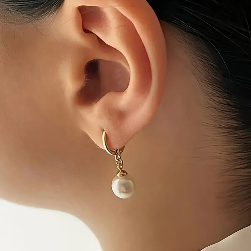 Elegant Gold-Colored Pearl Jewelry Set - Golden Grace Collection