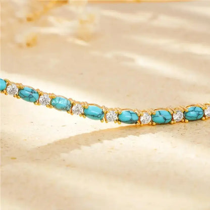 Turquoise Bracelet with Elegant Gold Highlights