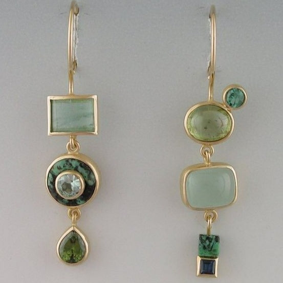 Retro Green Drop Earrings