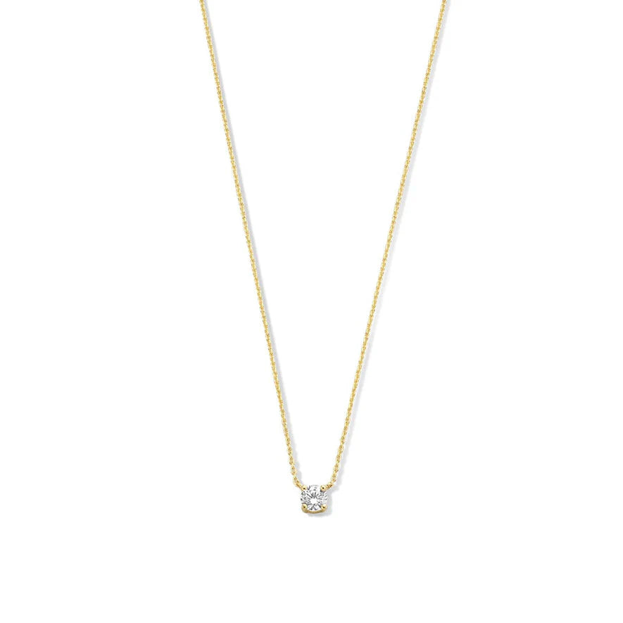 Cléa Gold Necklace with Moissanite Gemstone