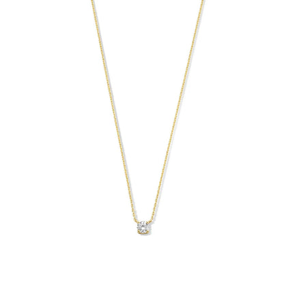 Cléa Gold Necklace with Moissanite Gemstone