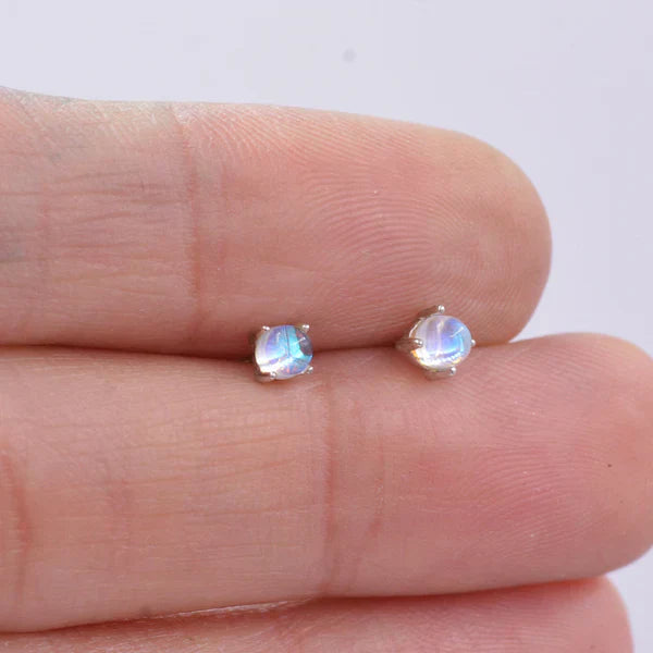 Delicate Sterling Silver Mermaid Crystal Stud Earrings