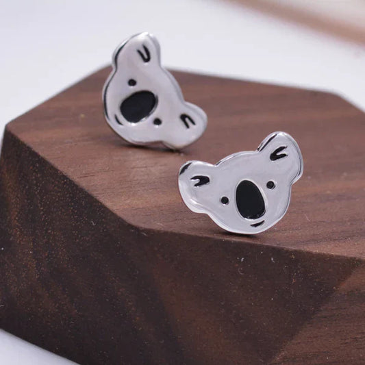 Sterling Silver Koala Bear Stud Earrings