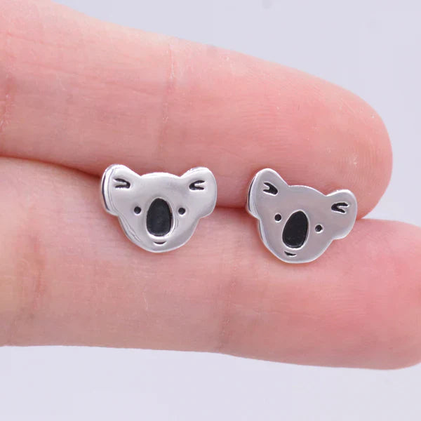 Sterling Silver Koala Bear Stud Earrings