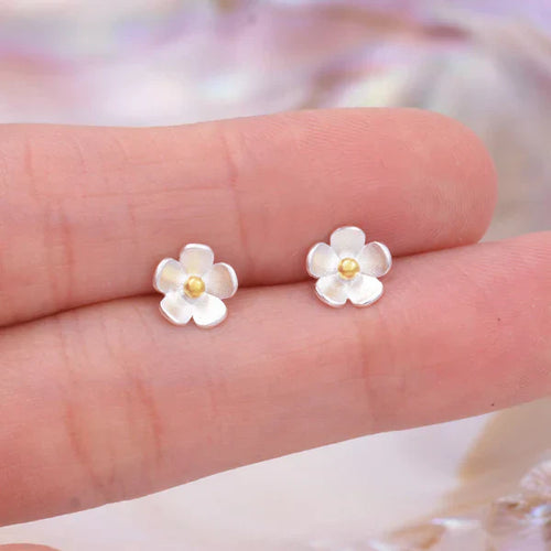 Floral Sterling Silver Stud Earrings