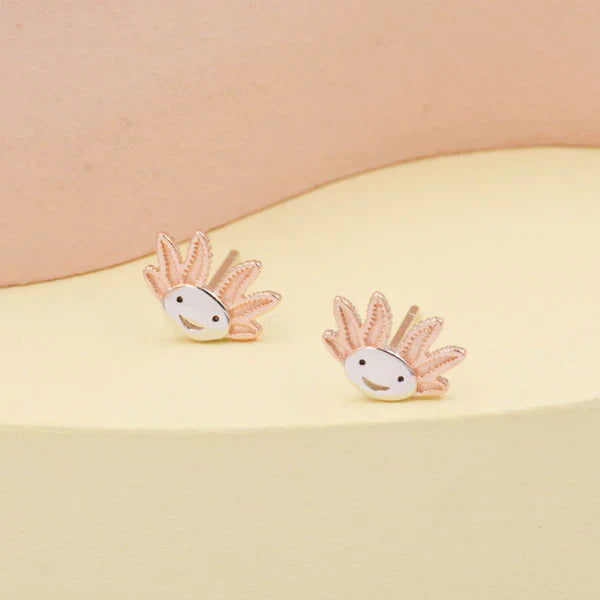 Sterling Silver Axolotl Stud Earrings