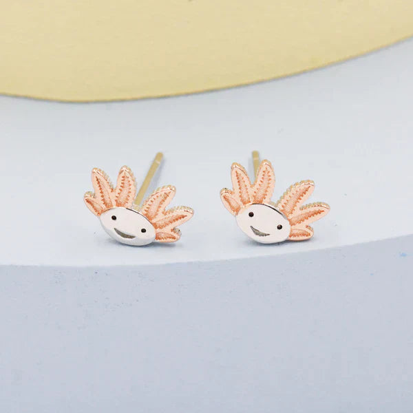 Sterling Silver Axolotl Stud Earrings