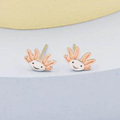 Sterling Silver Axolotl Stud Earrings
