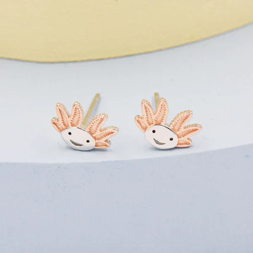 Sterling Silver Axolotl Stud Earrings