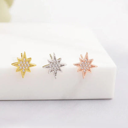 Sterling Silver Starburst Stud Earrings