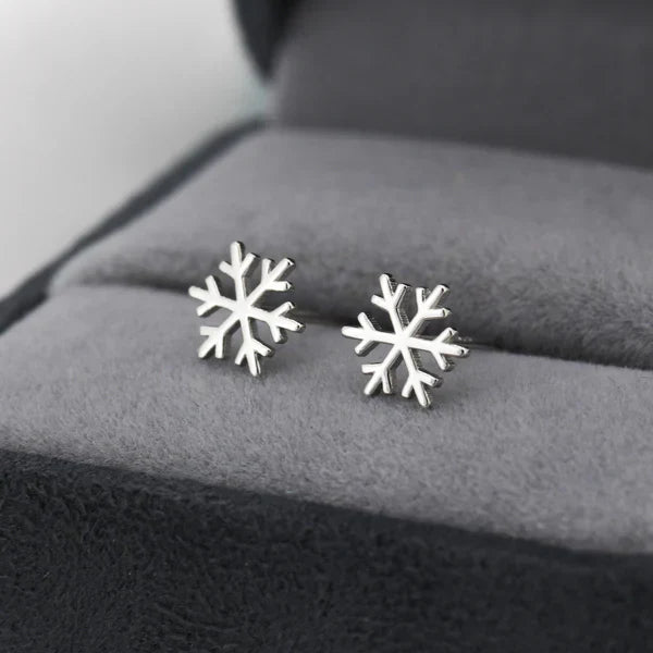 Sterling Silver Snowflake Stud Earrings