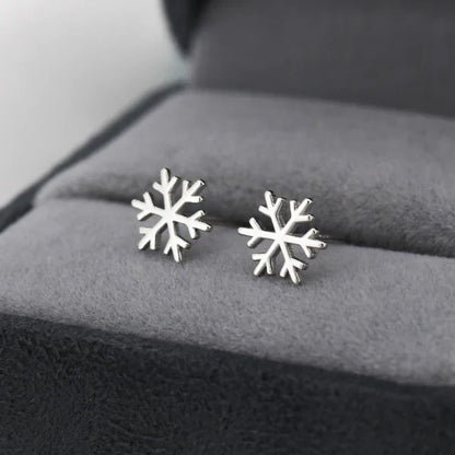 Sterling Silver Snowflake Stud Earrings
