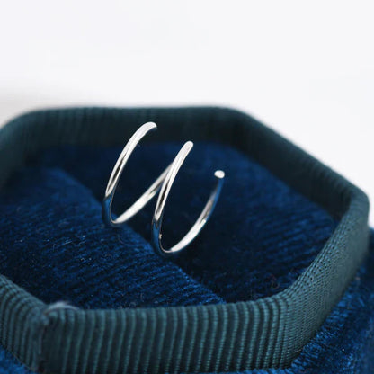 Sterling Silver Minimalist Spiral Hoop Earrings