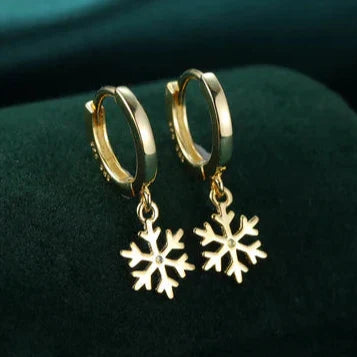 Snowflake-Inspired Huggie Hoop Earrings