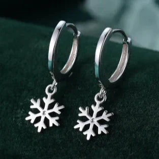 Snowflake-Inspired Huggie Hoop Earrings