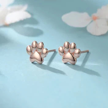 Miniature Paw Print Stud Earrings
