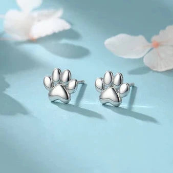Miniature Paw Print Stud Earrings