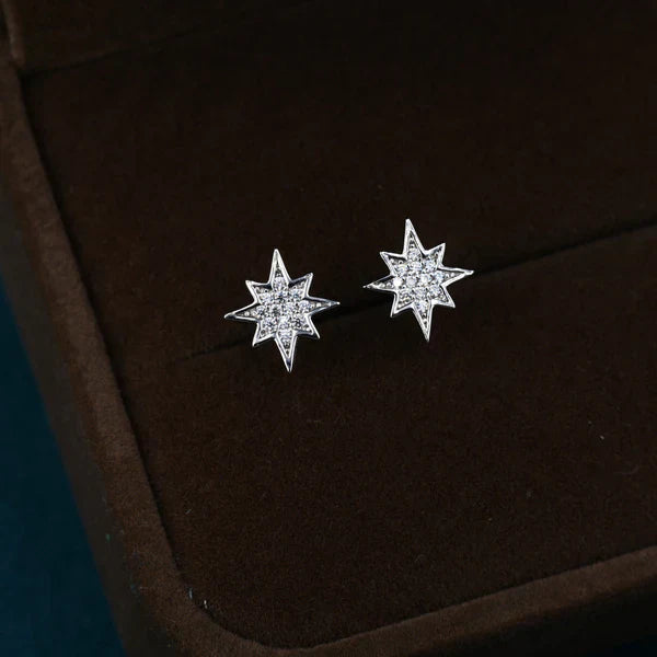 Sterling Silver Starburst Stud Earrings