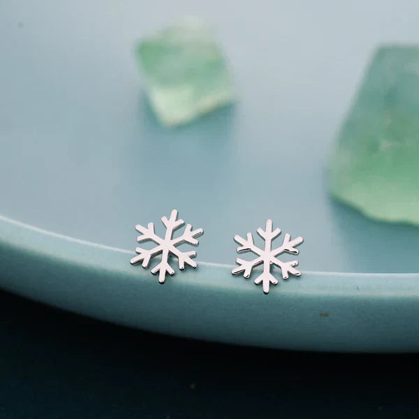 Sterling Silver Snowflake Stud Earrings