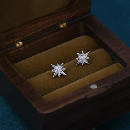 Sterling Silver Starburst Stud Earrings