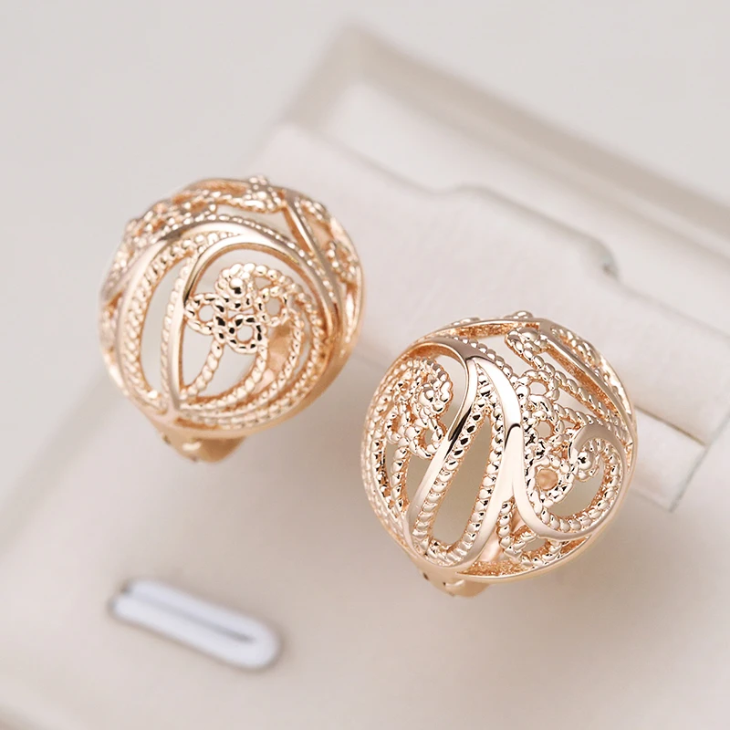 Gold Hollow Sphere Earrings - Elegant Design