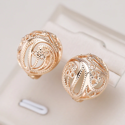 Gold Hollow Sphere Earrings - Elegant Design