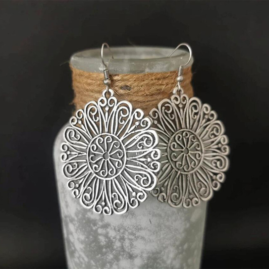 Retro Mandala-Inspired Earrings