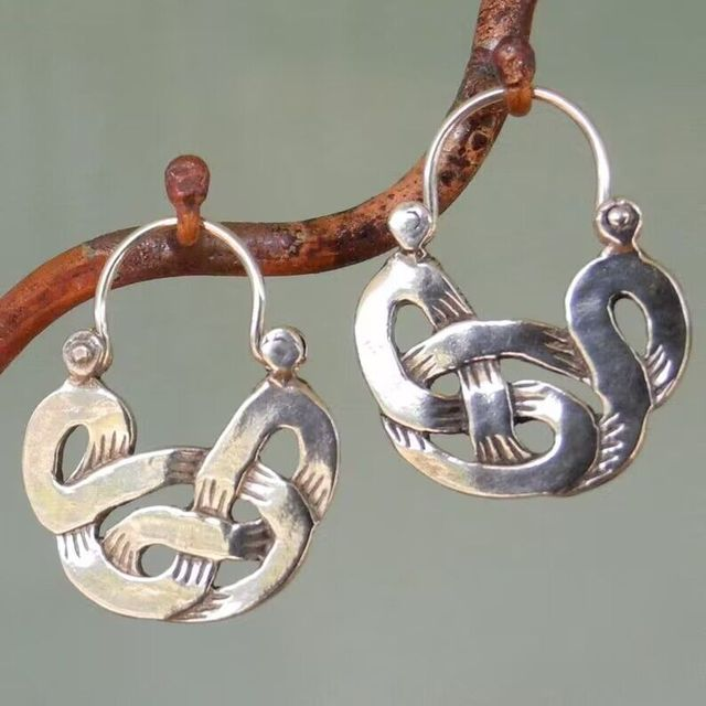 Silver Vintage Asymmetrical Earrings