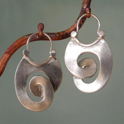 Unique Vintage Silver Earrings in Irregular Shape (Buy One, Get One Free)
