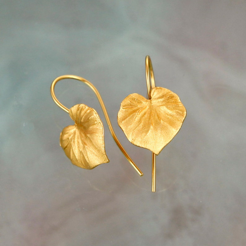 Retro Gold Leaf Earrings