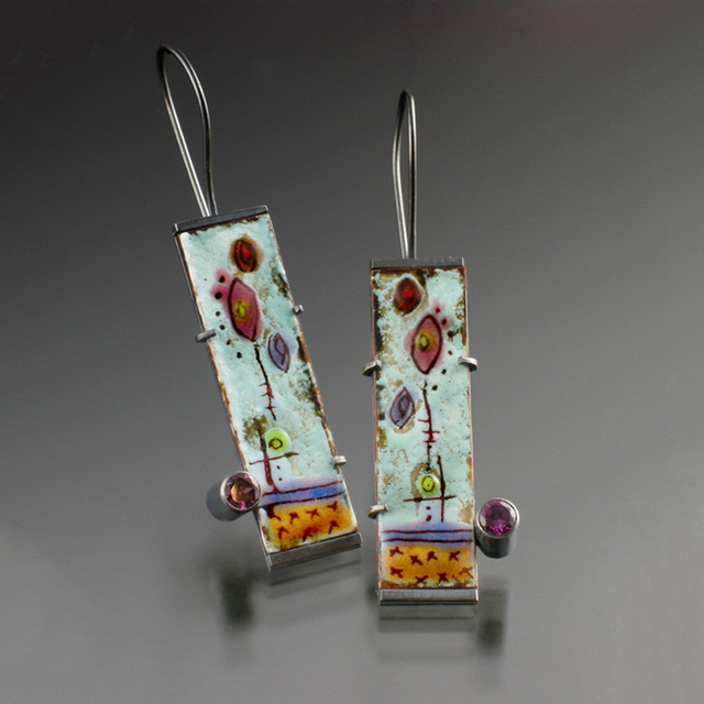 Antique Enamel Vintage Earrings