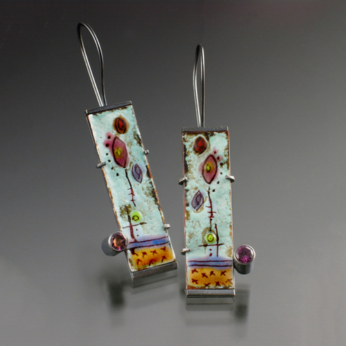 Antique Enamel Vintage Earrings