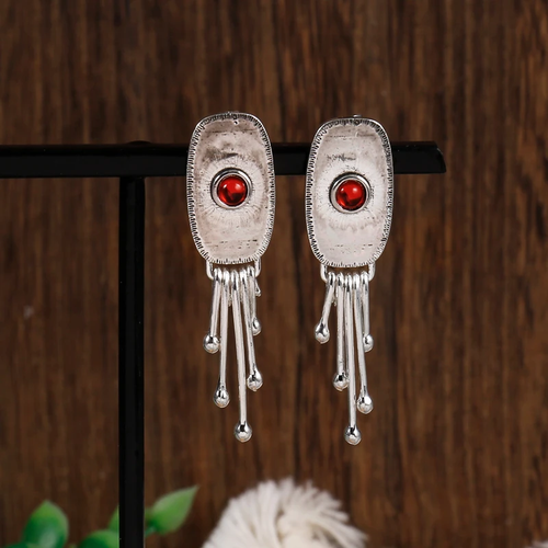 Retro Red Crystal Jellyfish Earrings
