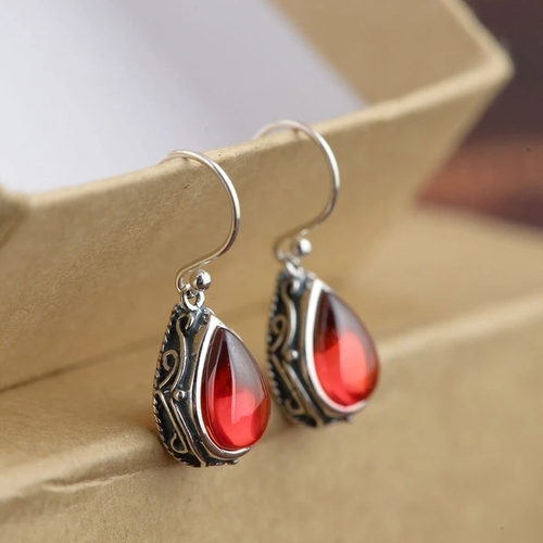 Retro Crystal Drop Earrings