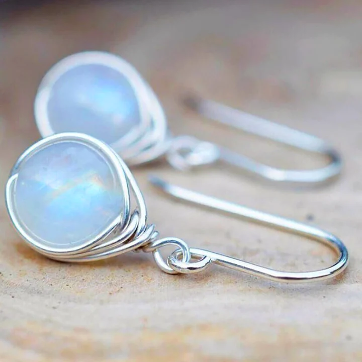 Luminous Moonstone Dangle Earrings