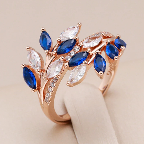 Elegant Blue Crystal Ring