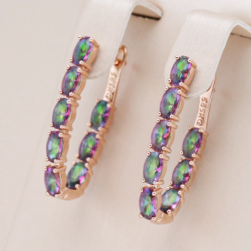 Chic Multicolored Zirconia Earrings